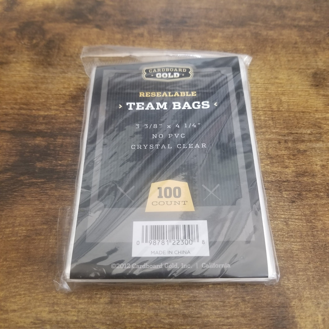 Cardboard Gold Resealable Team Bags
