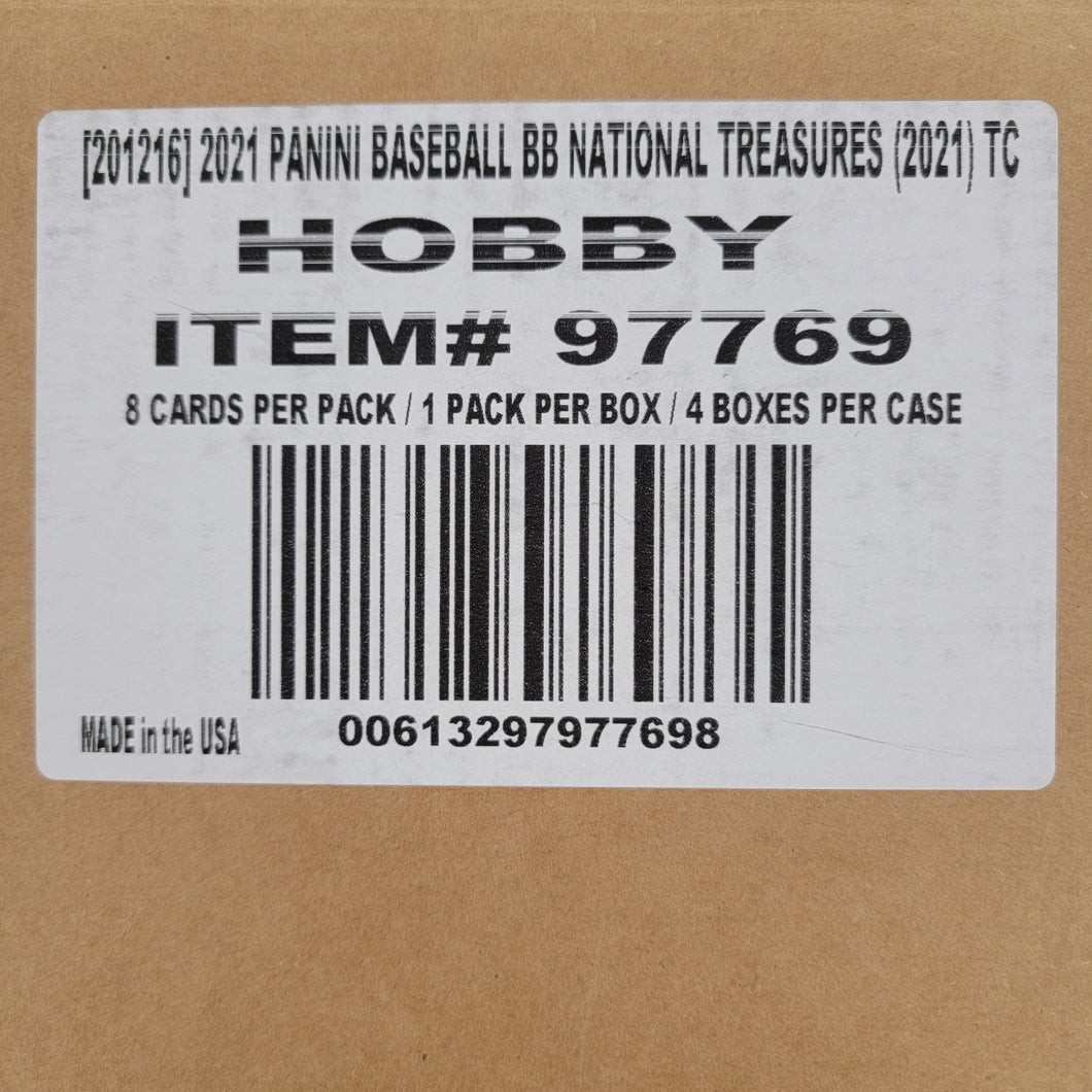 2021 Panini National Treasures Baseball Hobby 4 Box Case