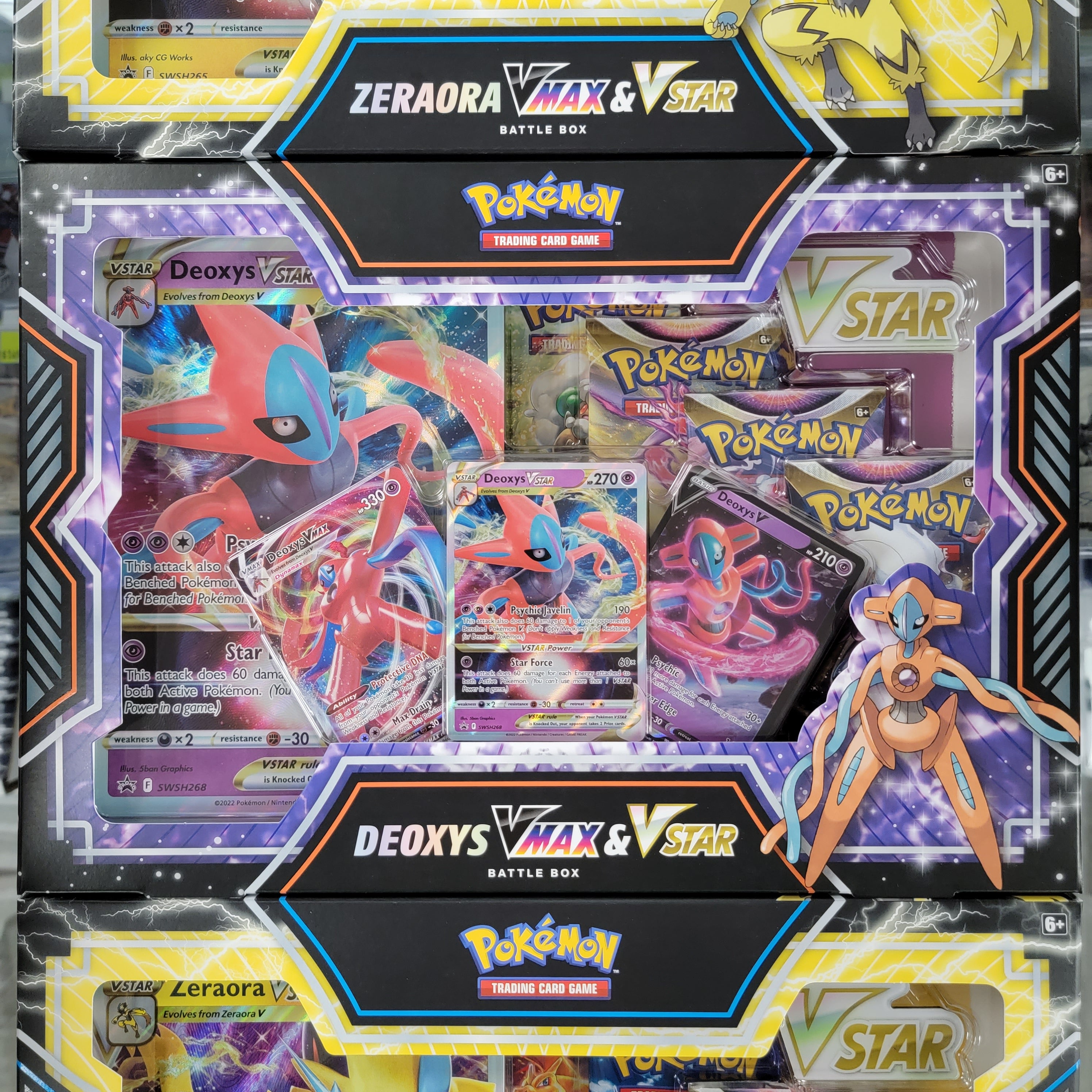 Spanish Pokemon Pack 6 Collectible card game boxes Deoxys Vmax & Zeraora  Vmax assorted