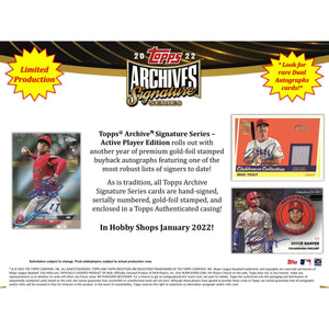 2022 Topps Archives Signature Series Box